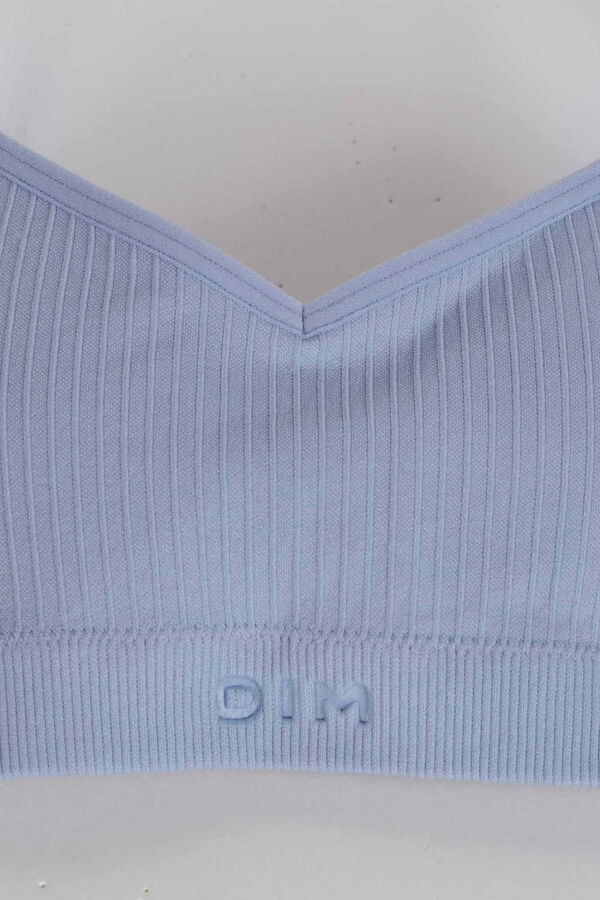 DIM Seamless girl's crop top  bleu