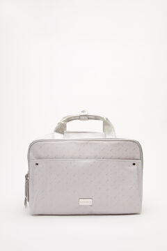 Womensecret Large travel vanity case with silver glitter logo grey