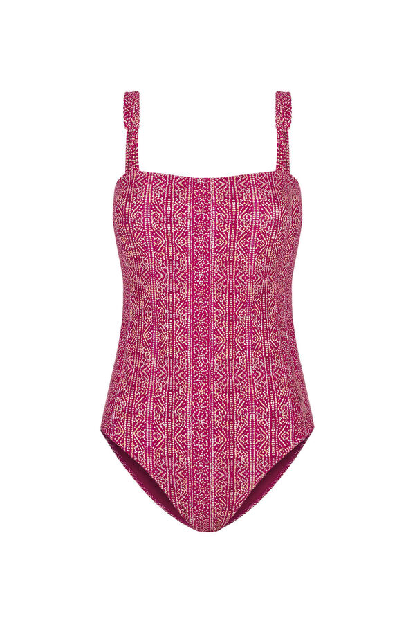 Womensecret Alakformáló lila bandeau fürdőruha rózsaszín
