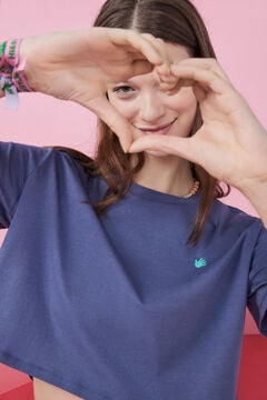 Womensecret T-Shirt 100 % Baumwolle Blau Logo Rücken Blau