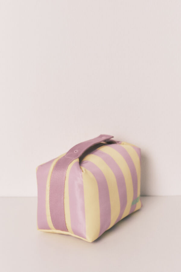 HI&BYE Lilac medium striped vanity case pink