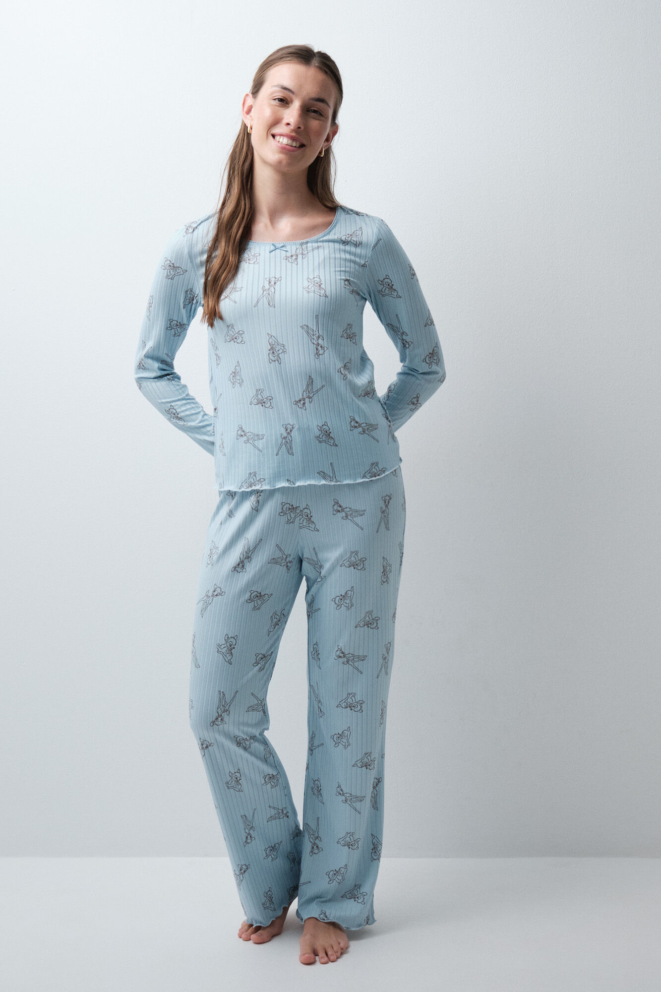 Women'secret Pyjama long soft touch bleu