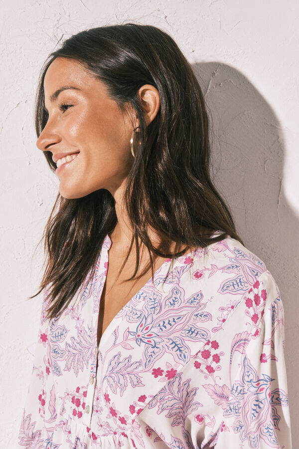 Women'secret Printed skirt and camisole set white