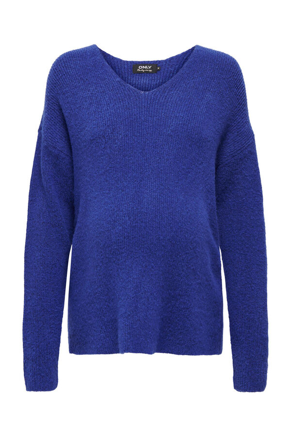 Womensecret V-neck jersey-knit maternity jumper kék
