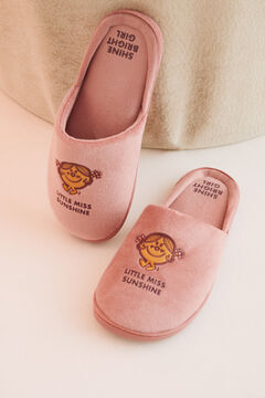 Womensecret Mr Men & Little Miss velour slippers pink