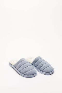 Womensecret Blue ribbed slippers blue
