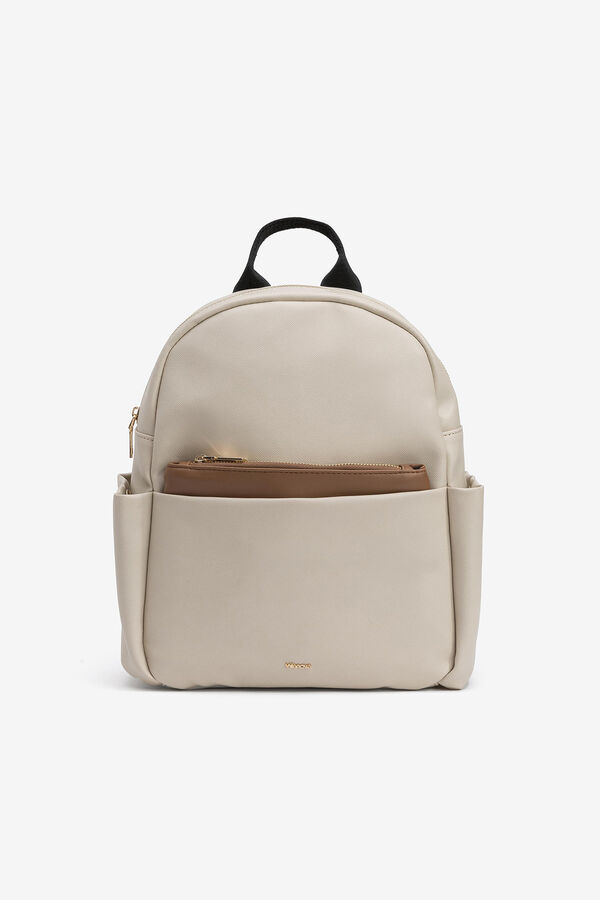 Womensecret Backpack with contrast detachable bag természetes