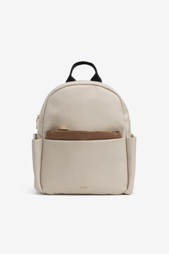 Womensecret Backpack with contrast detachable bag nude