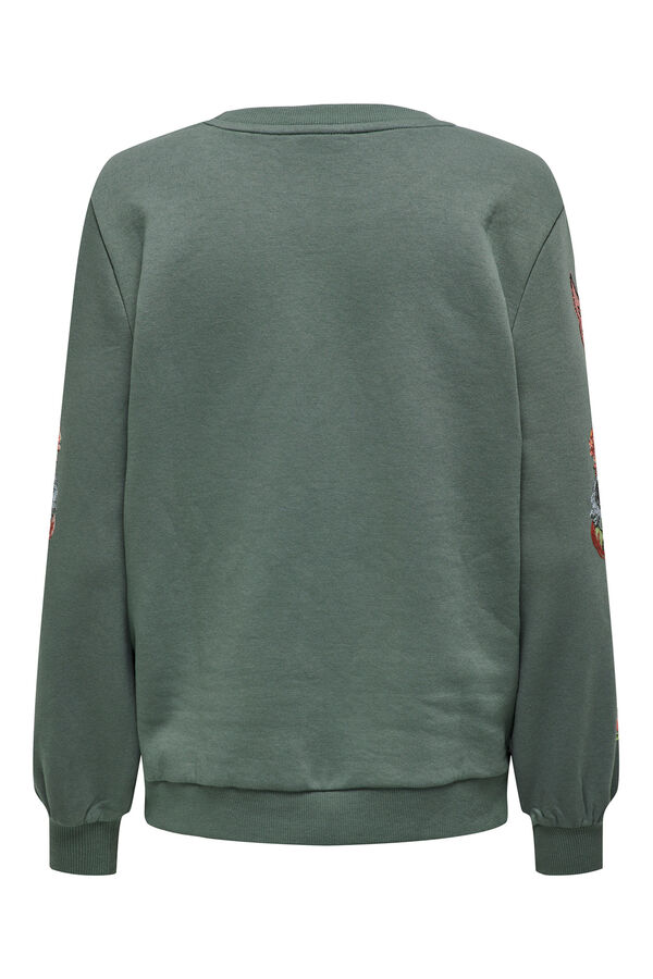 Only Maternity Sweatshirt maternity com detalhes florais verde