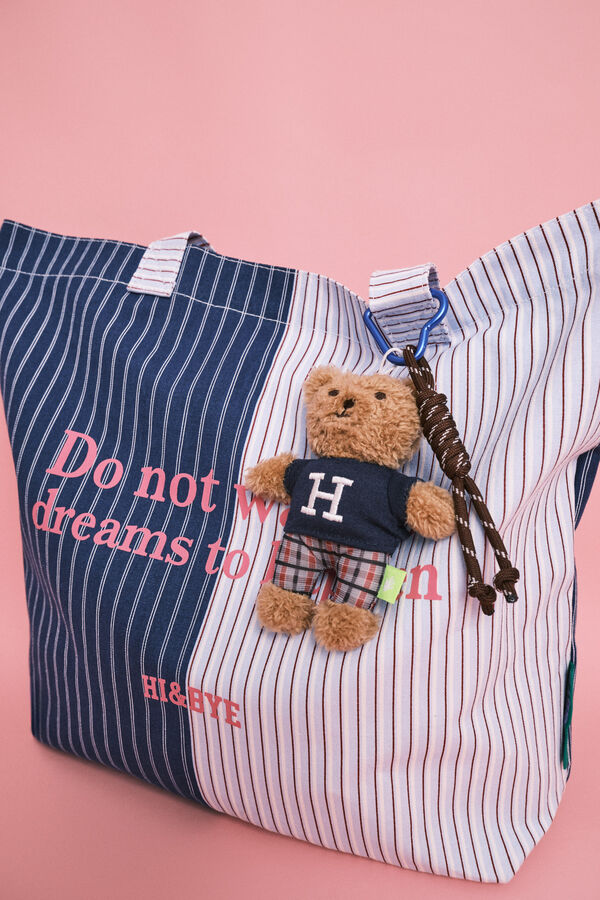 HI&BYE Charm c&oelig;ur ourson en peluche bleu