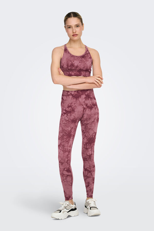 Only Play Nahtloser Sport-BH mit Batikmuster Rosa