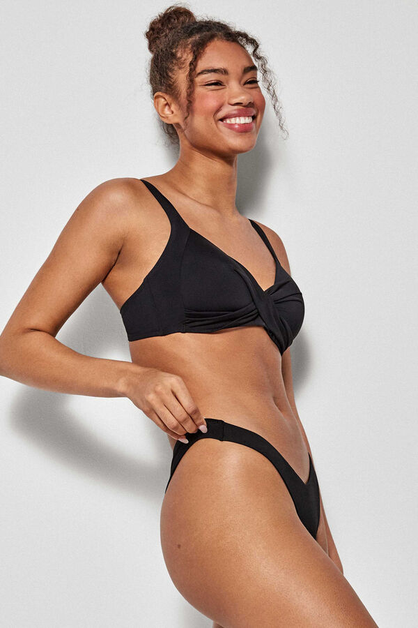 Womensecret V-front Brazilian bikini bottoms black