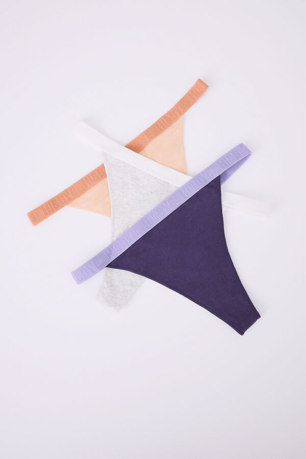 Womensecret Of grey, purple and orange cotton tangas 3 