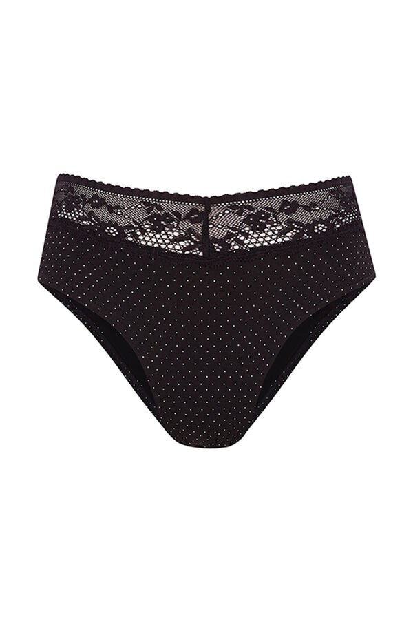 Womensecret Cueca Hipster impresso nergro preto