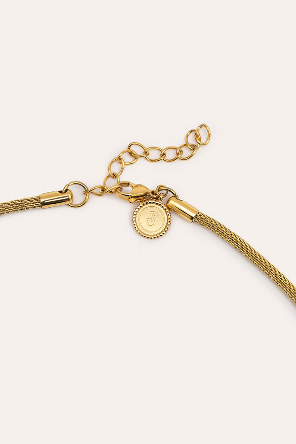 Singularu Mara-Halskette aus vergoldetem Stahl mit Print