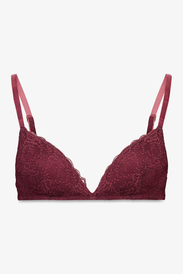 Women'secret LOVELY burgundy lace triangle bra red