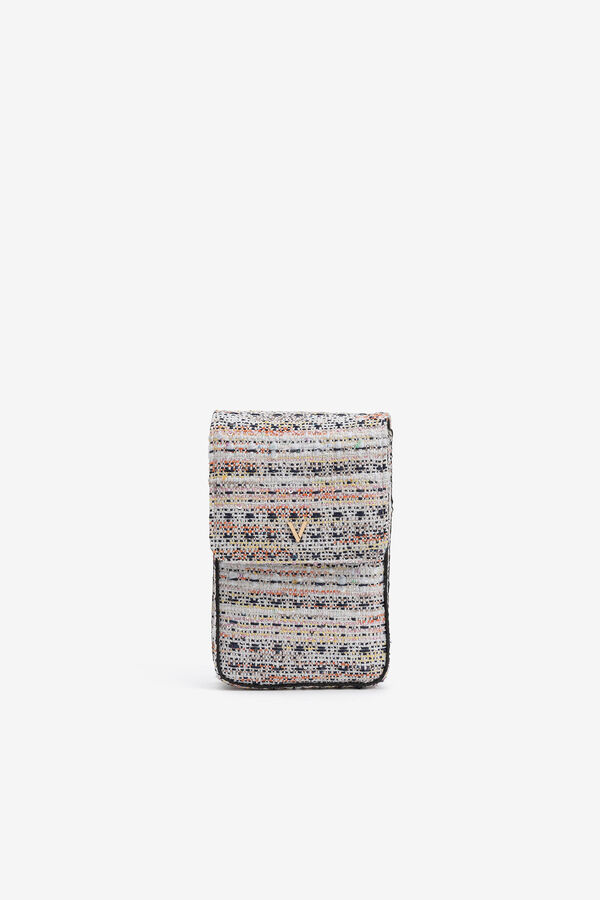 Womensecret Tweed phone bag with chain strap grey