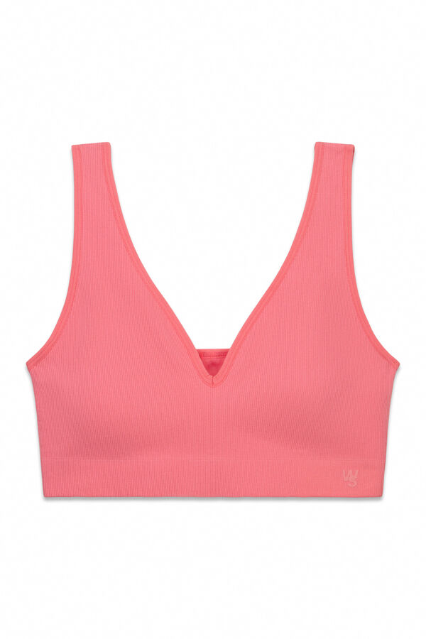 Women'secret Koralni jednobojni halter top jednostavnog kroja Koralna