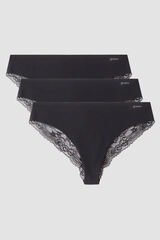 Gisela Laser-cut Brazilian panties black
