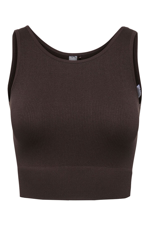 Only Play Soutien desportivo com al&ccedil;a sem costura castanho