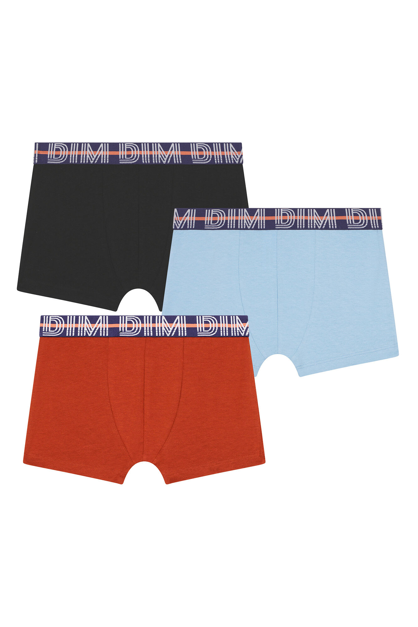 DIM Pack de 3 boxers de ni&ntilde;o con cintura el&aacute;stica Cotton Strech