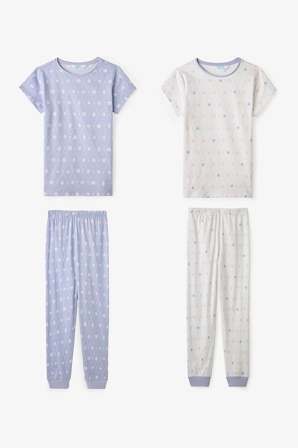 Penti Pack 2 pijamas infantiles diamantes morado/lila