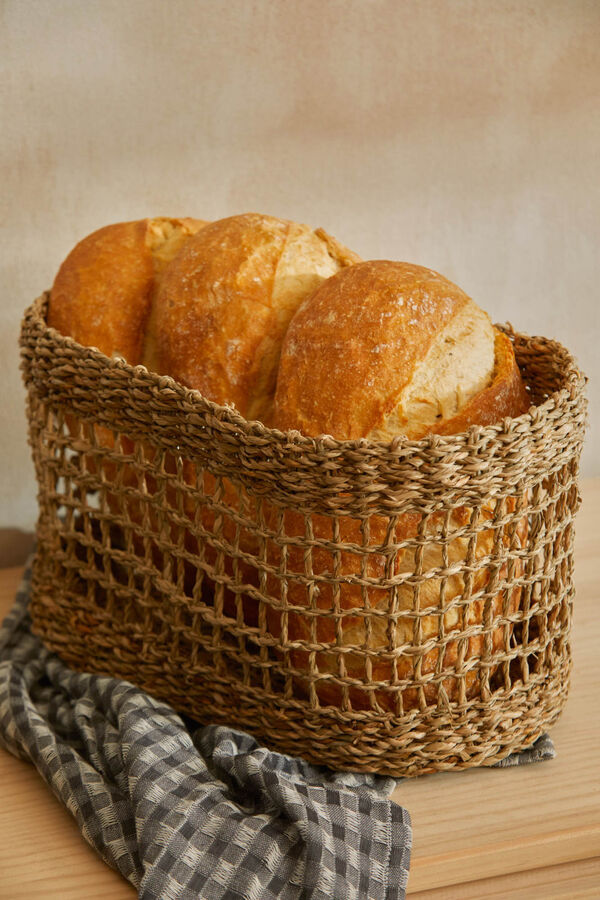 Calma House Cesto artesanal de junco de mar Hanoi nude