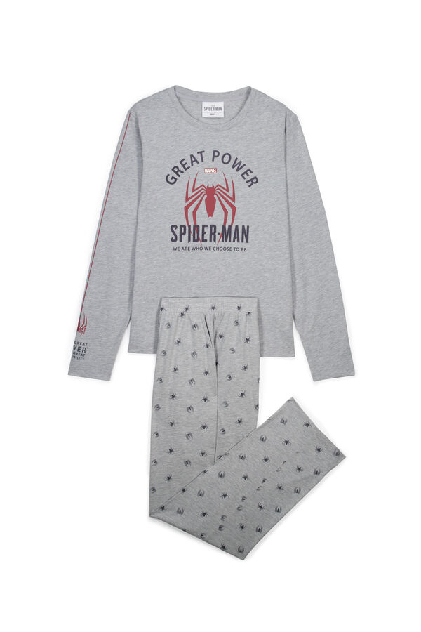 Women'secret Pijama largo algod&oacute;n Spiderman gris