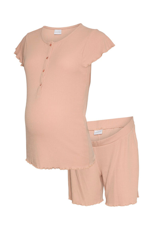Mamalicious Short sleeve maternity and breastfeeding pyjamas pink