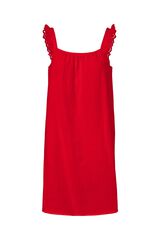 Pieces Kleid aus Bio-Baumwolle mit R&uuml;schen Rot