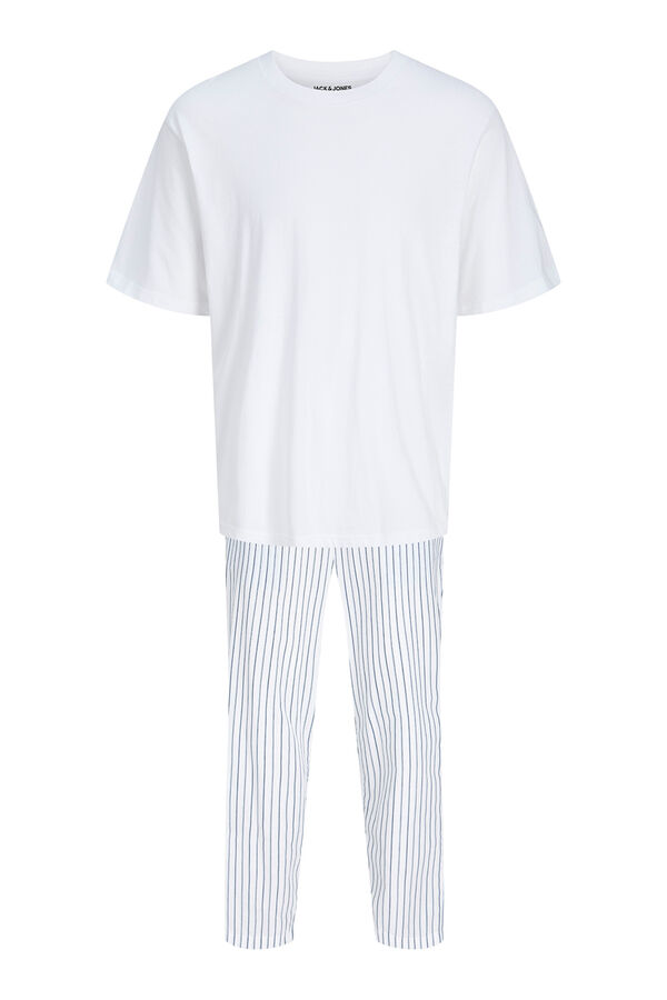Jack & Jones Striped long pyjama set white