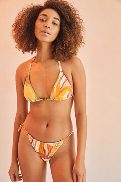 Womensecret Brazilian tropical print bikini bottoms brown