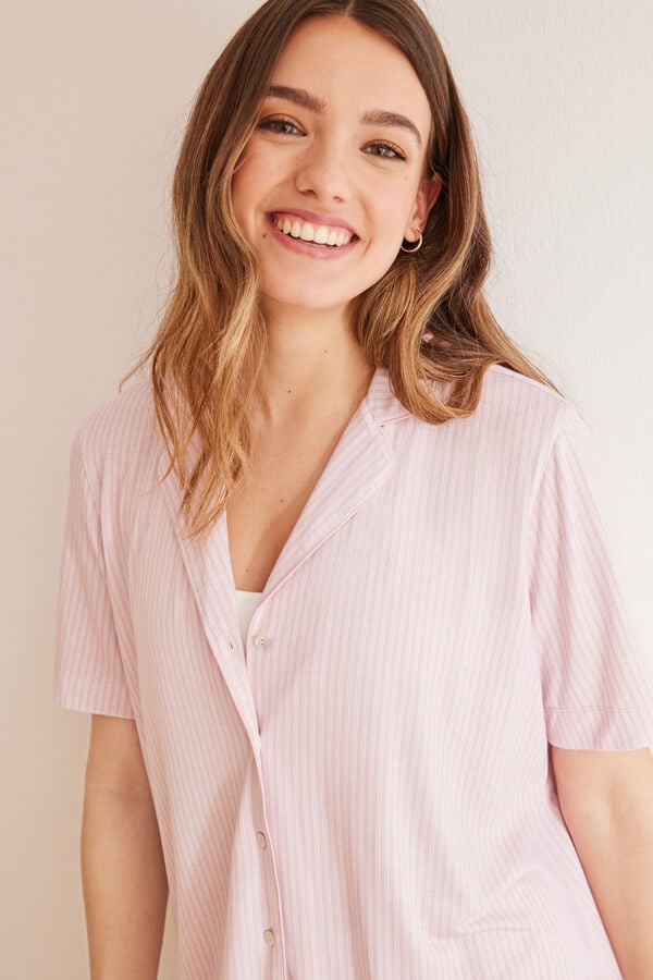 Womensecret Classic pink striped Ecovero™ pyjamas pink