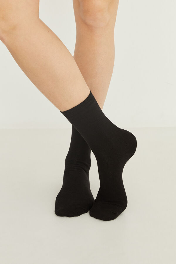Womensecret 3-pack black lurex socks black