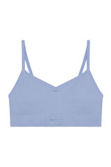 DIM Seamless girl's crop top  bleu
