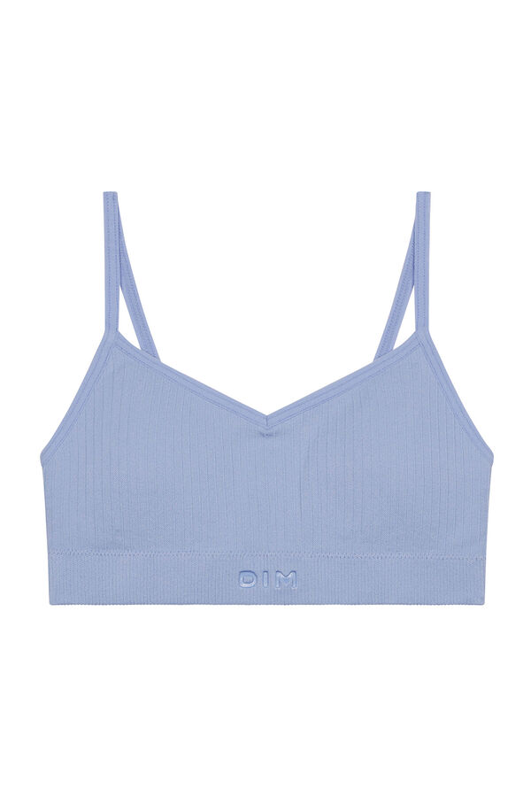 DIM Seamless girl's crop top  bleu