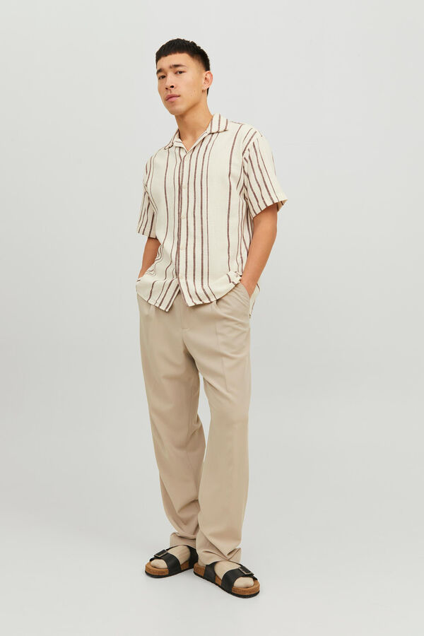 Jack & Jones Camisa de manga curta riscas cru