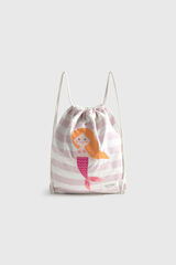 Textura Striped mermaid print backpack white