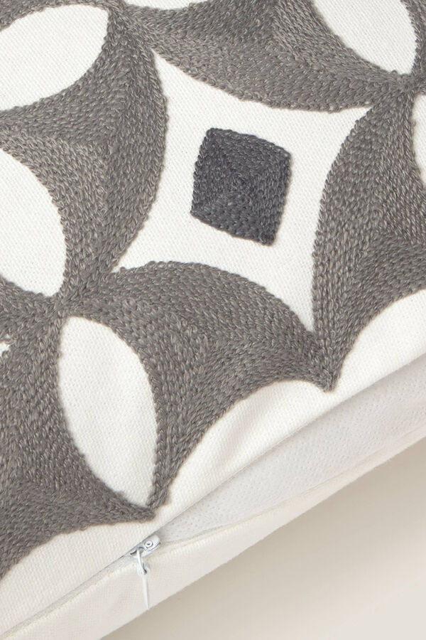 Textura Capa de almofada bordada cinzento