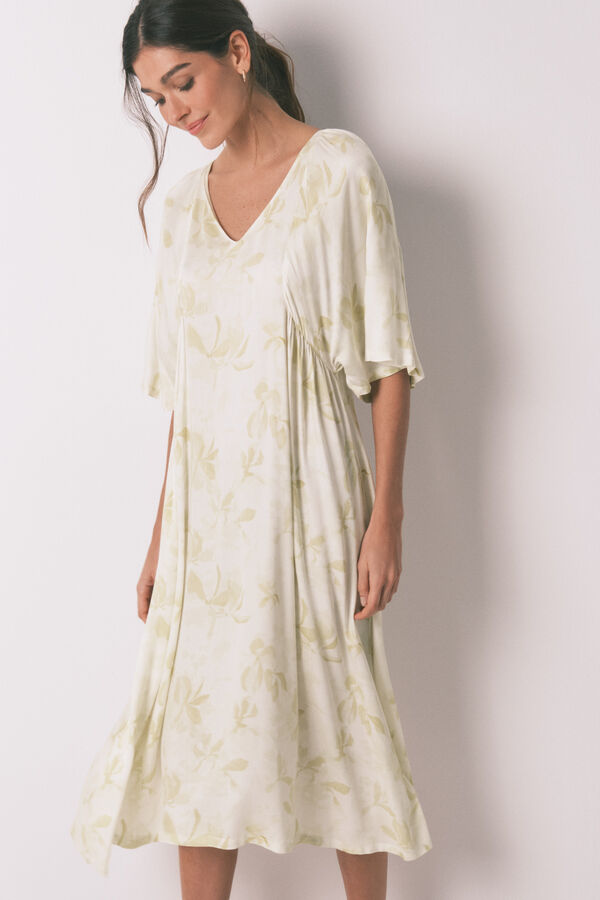 Women'secret Long printed nightgown with wide sleeves printed