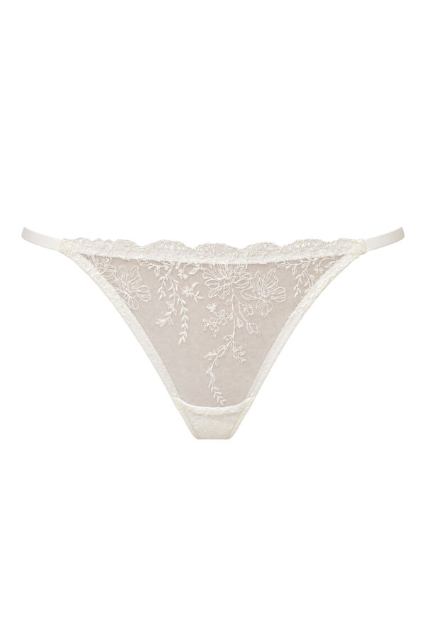 Women'secret White lace thong beige
