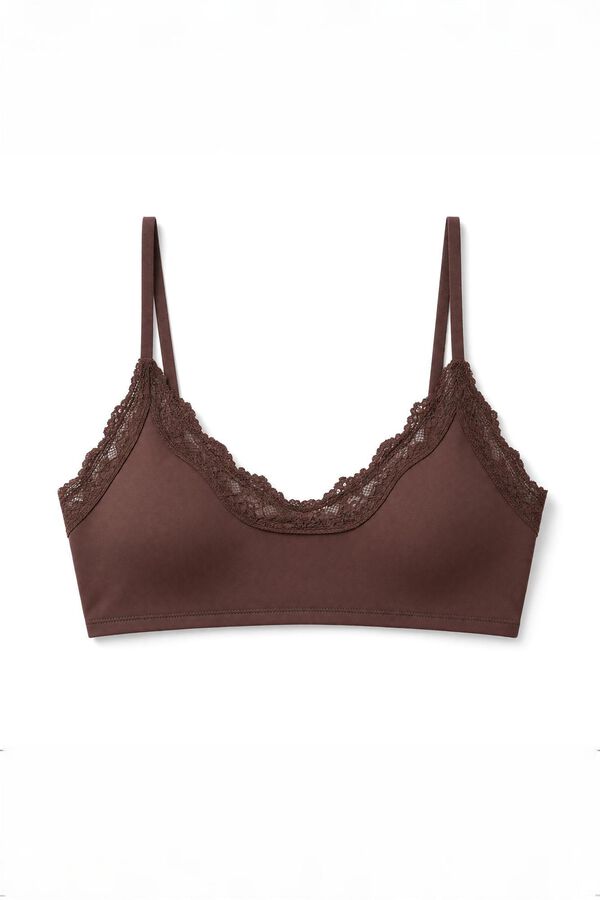 Women'secret Braon trouglasti grudnjak sa punjenjem od modala NATURAL Braon