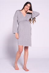 Womensecret Maternity robe with lace on bottom gris