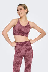 Only Play Nahtloser Sport-BH mit Batikmuster Rosa
