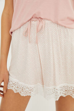 Womensecret Short pink lace neckline pyjamas pink