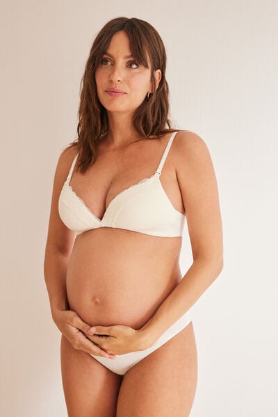 Womensecret CHARMING Soutien-gorge allaitement "maternity" triangle blanc beige