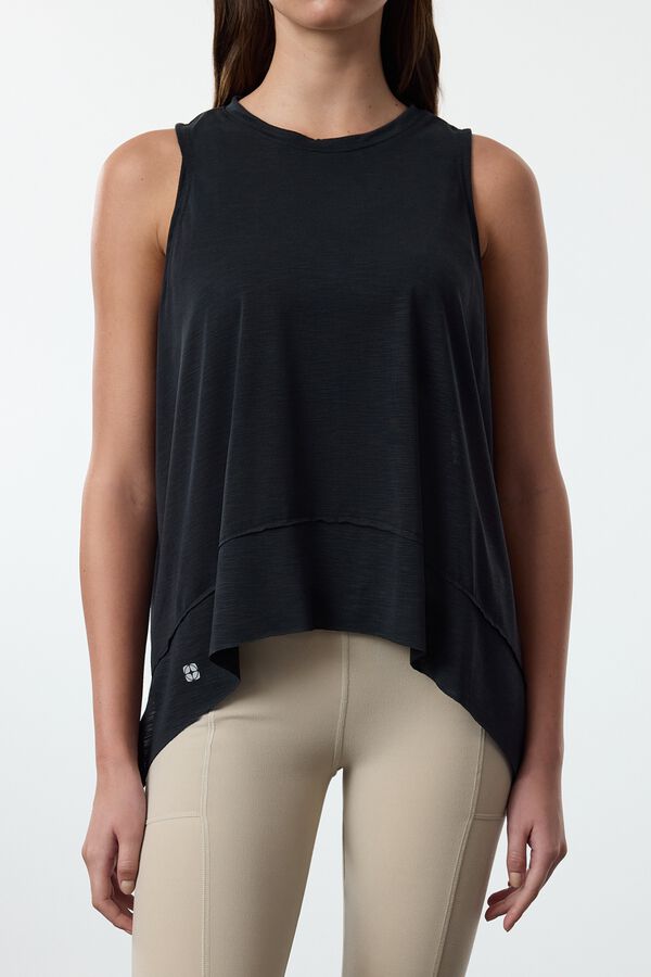 Trendyol Camiseta deportiva yoga sin mangas negro