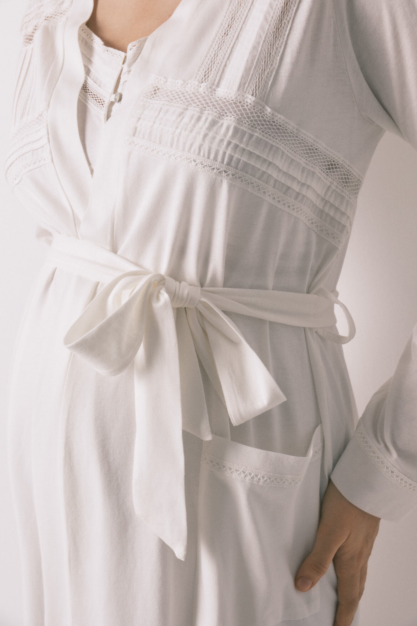 Women'secret White cotton midi robe maternity