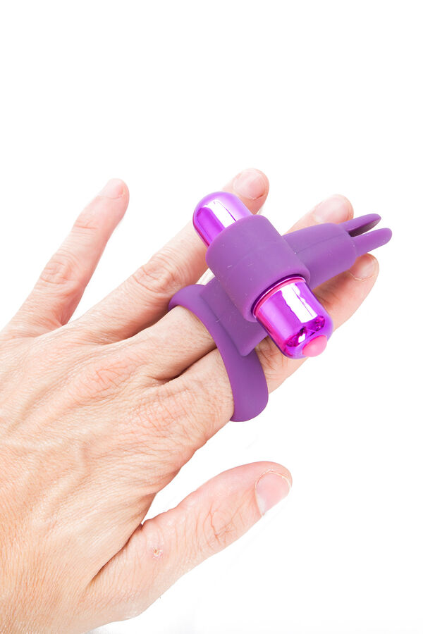 Amantis Conejito doble dedo anillo estimulador morado/lila