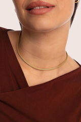 Singularu Mara-Halskette aus vergoldetem Stahl mit Print